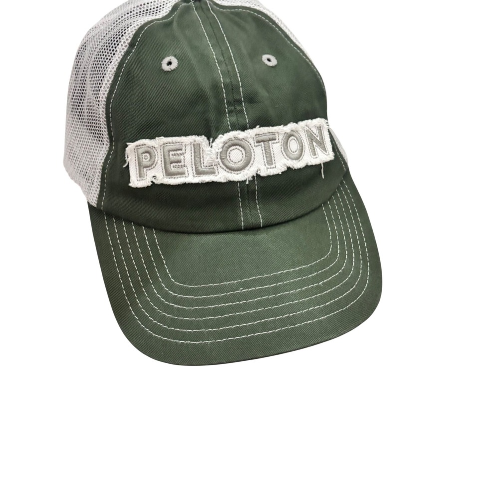 Peloton Distressed Trucker Hat Green White Mesh OS FA121‎